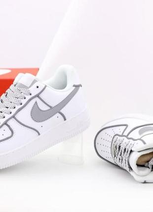 Женские кроссовки nike air force 1 (рефлективные)3 фото