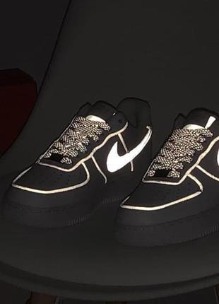 Женские кроссовки nike air force 1 (рефлективные)8 фото