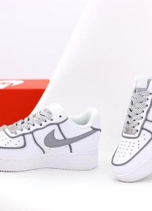 Женские кроссовки nike air force 1 (рефлективные)4 фото