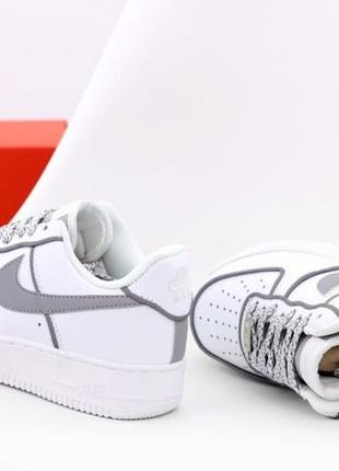 Женские кроссовки nike air force 1 (рефлективные)6 фото