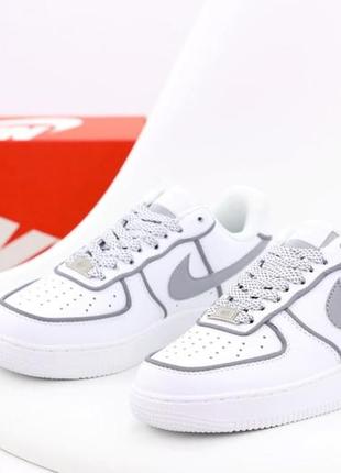 Женские кроссовки nike air force 1 (рефлективные)1 фото