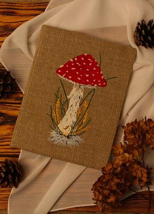 Блокнот ежедневник планер bullet journal скетчбук тканевая обложка мухомор гоблин кор записная книжка