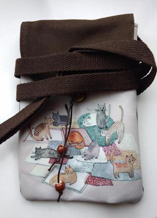 Текстильная сумка-кошелек cats5 фото
