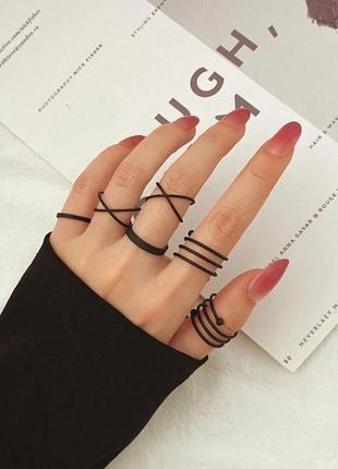 Набір кілець чорні