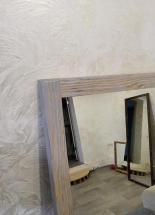 Настенное зеркало в деревянной раме 720х520 см.5 фото