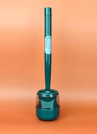 Ершик для унитаза toilet brush силиконовый с дозатором для моющего зеленый1 фото
