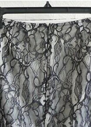Черная кружевная прямая юбка ann taylor, размер 0p2 фото