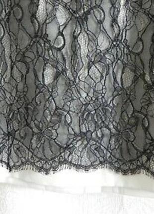 Черная кружевная прямая юбка ann taylor, размер 0p3 фото