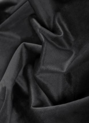 Порт'єрна тканина для штор оксамит чорного кольору1 фото