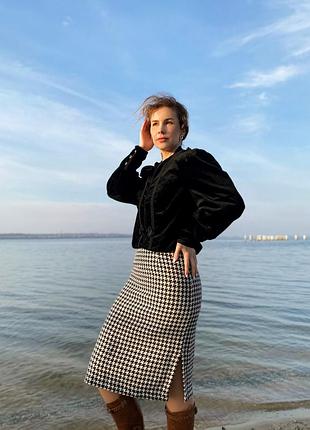 Вовняна спідниця гусинная лапка4 фото