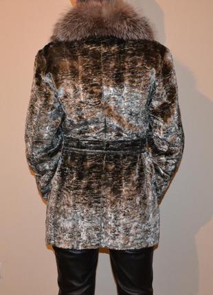 Пальто з песцовым коміром castiglioni,р. m-l3 фото