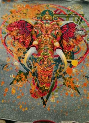 Ковёр цветной с рисунком слон
