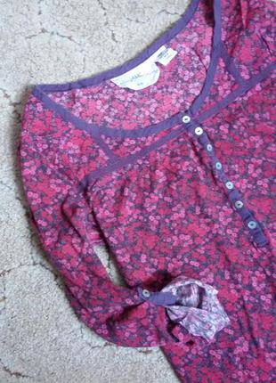 Блуза в цветочки кофточка бордовая h&m2 фото
