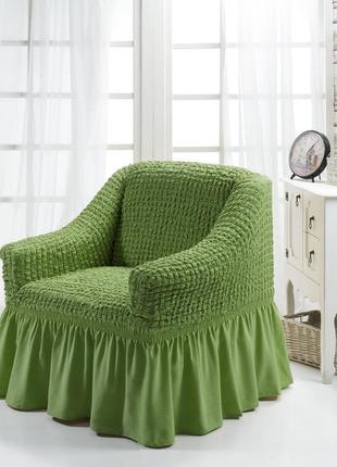 Чехол на кресло зеленый home collection evibu турция