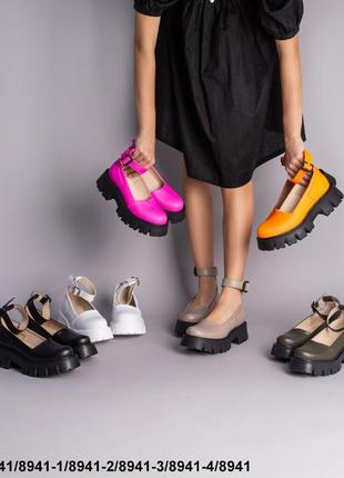 Женские кожаные туфли, разные цвета7 фото