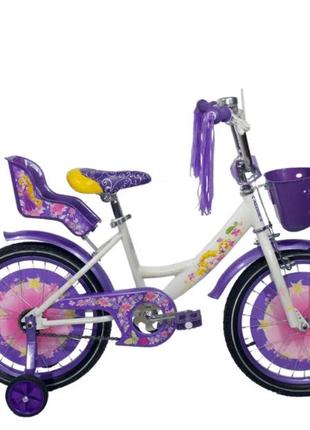 Дитячий велосипед azimut girls 18" з кошиком