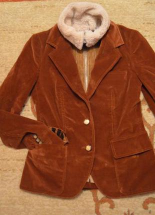 Піджак,блеізер dolce & gabbana з хутряним коміром із овчини оригінал