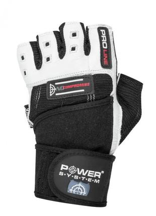 Перчатки для фитнеса и тяжелой атлетики power system no compromise ps-2700 black/white l1 фото