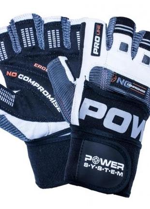 Перчатки для фитнеса и тяжелой атлетики power system no compromise ps-2700 grey/white s