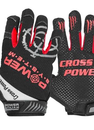 Перчатки для кроссфит с длинным пальцем power system cross power ps-2860 black/red m