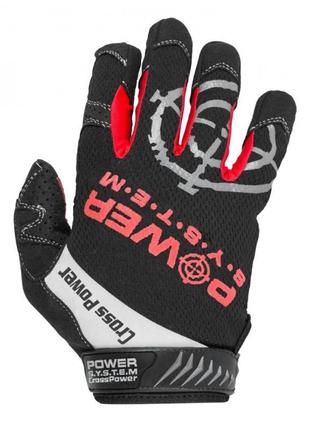Перчатки для кроссфит с длинным пальцем power system cross power ps-2860 black/red m2 фото