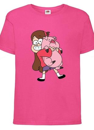Футболка детская гравити фолз (gravity falls) розовая (gf  pin-08)