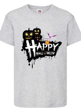Футболка хеллоуин тыква (helloween-08) серая 98-164 размер