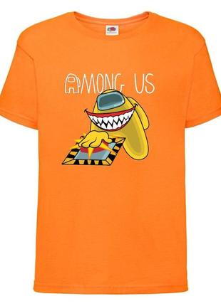 Футболка амонг ас (among us-002) оранжевая 116-128-140-152-164 размер