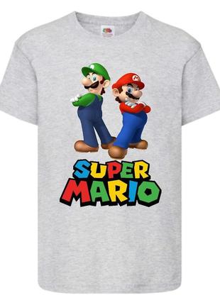 Футболка супер марио (super mario) серая (smar gr-3)