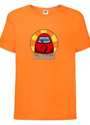 Футболка амонг ас (among us-007) оранжевая 116-128-140-152-164 размер
