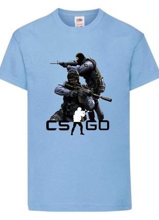 Футболка детская контр страйк 0018 (csg-0018) голубая, размер 104-116-128-140-152-164