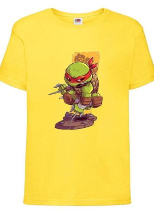 Футболка детская черепашки ниндзя (mutant ninja turtles016) желтая, размер 98-104-116-128-140-152-164 см