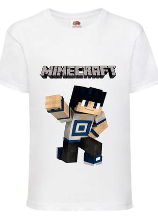 Футболка детская майнкрафт minecraft (mc-01) белая