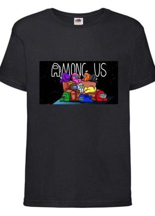 Футболка амонг ас (among us-02) черная 116-128-140-152-164 размер