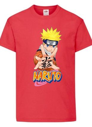 Футболка наруто (naruto - 0048) красная 104-116-128-140-152-164 размер