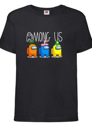 Футболка амонг ас (among us-0010) черная 116-128-140-152-164 размер