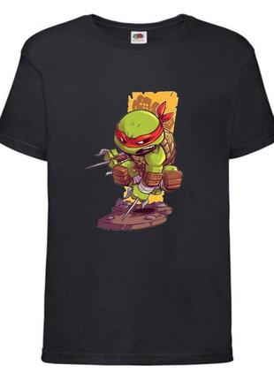 Футболка детская черепашки ниндзя (mutant ninja turtles016) черная, размер 98-104-116-128-140-152-164 см