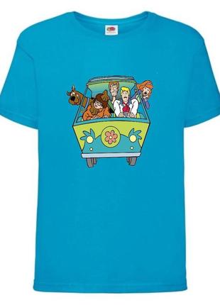 Футболка детская скуби-ду (scooby-doo) голубая