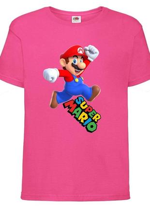 Футболка супер марио (super mario) розовая (smar pin-8)