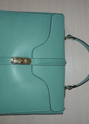 Кожаная сумка оливковый цвет2 фото