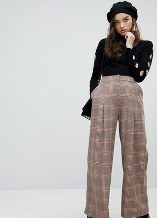 Брюки палаццо кюлоты принт гусиные лапки river island