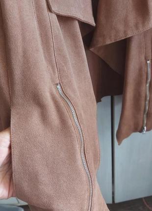 Пиджак замшевый курточка накидка жакет кожанный под замш7 фото
