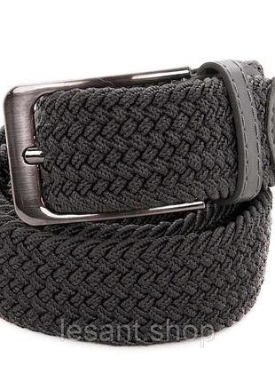 Ремень эластичный резинка плетеный тканевый alon серый