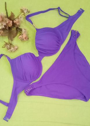 Раздельный купальник ярко фиолетового цвета от f&f р.502 фото