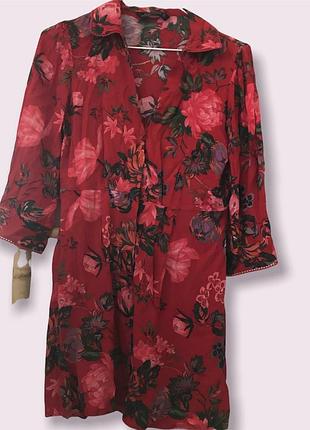 Zara вискозное платье с воротником