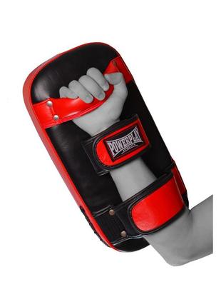 Пады для тайского бокса powerplay 3064 черно-красные кожа9 фото