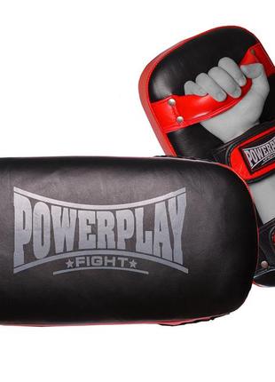 Пады для тайского бокса powerplay 3064 черно-красные кожа2 фото