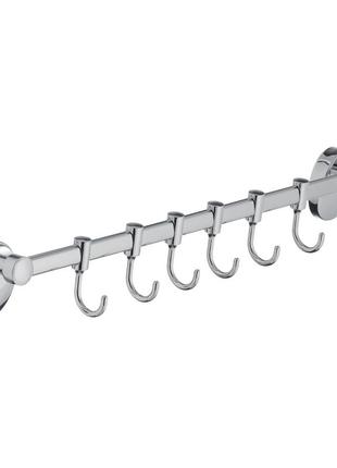 Планка с 6-ю подвижными крючками 40 см. zerix lr3315-6 (ll1449)