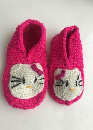 Хелло кітті в'язані тапочки hello kitty.