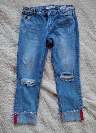 Жіночі прямі  джинси із закотами внизу від amisu